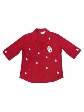 Vintage Cadre Athletic Embroidered University of Oklahoma Button Down - Sz Small